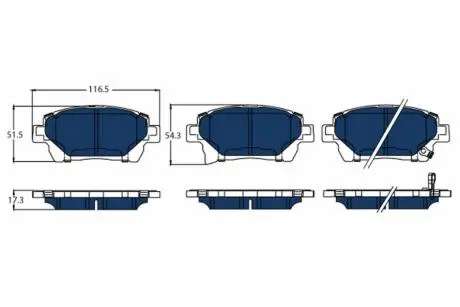 GDB3317BTE Колодки гальмівні TOYOTA P. PRIUS 1,5 HYBRID 03-09 ELECTRIC BLUE TRW підбір по vin на Brocar