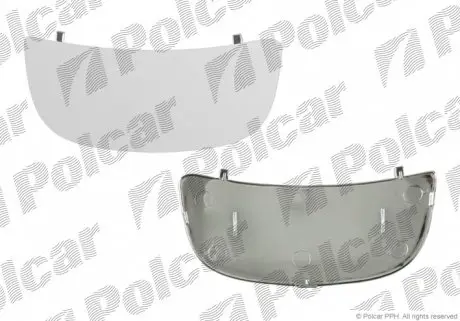 6026557M Стекло правого наружного зеркала RENAULT TRAFIC, 01- POLCAR підбір по vin на Brocar