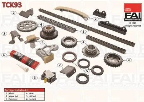 TCK93 Комплект ланцюга ГРМ FAI AUTOPARTS підбір по vin на Brocar
