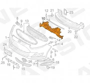PFD30007CA Дефлектор радіатора FORD FIESTA, 13 - 17 SIGNEDA підбір по vin на Brocar