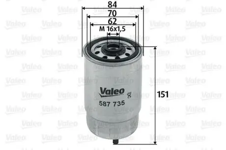 587735 Фільтр паливний VALEO підбір по vin на Brocar