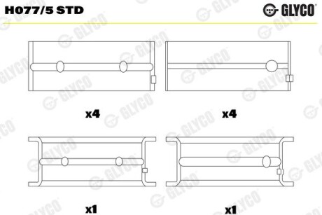 H0775STD Подшипник коленвала GLYCO подбор по vin на Brocar