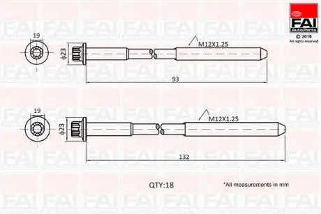 B2201 Комплект болтів FAI AUTOPARTS підбір по vin на Brocar