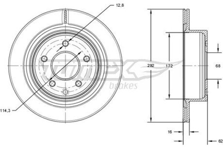 TX7172 TARCZA HAMULC. NISSAN X-TRAIL 01-07 TYŁ TOMEX подбор по vin на Brocar