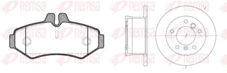 873301 Комплект: 2 диска+ 4 колодки гальмівних REMSA підбір по vin на Brocar