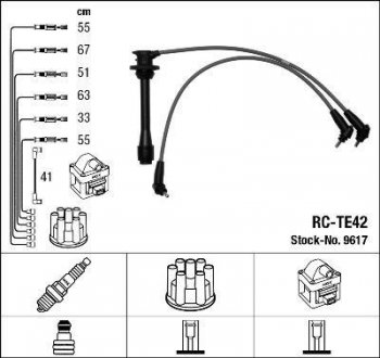 RCTE42 Комплект проводов зажигания NGK подбор по vin на Brocar