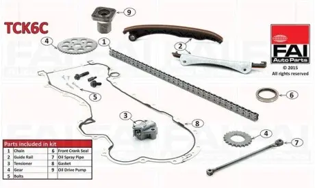 TCK6C Комплект ланцюга приводу распредвала FAI AUTOPARTS підбір по vin на Brocar