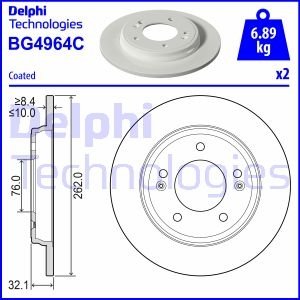 BG4964C Tarcza ham. HYUNDAI/KIA Tył 10/2015&gt; DELPHI підбір по vin на Brocar