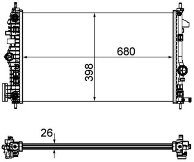 CR1103000P Радіатор охолодження MAHLE / KNECHT підбір по vin на Brocar