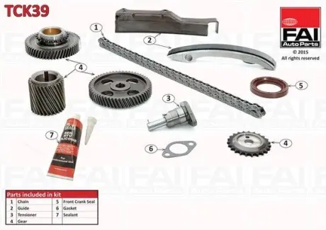 TCK39 Ланцюг приводу кулачкового валу (набір) FAI AUTOPARTS підбір по vin на Brocar