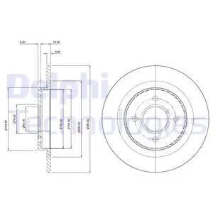 BG3743 Тормозной диск DELPHI підбір по vin на Brocar