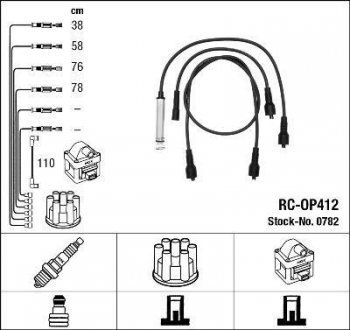 RCOP412 Комплект проводов зажигания NGK підбір по vin на Brocar