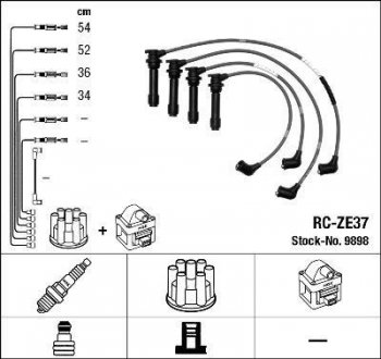 RCZE37 Комплект высоковольтных проводов NGK підбір по vin на Brocar