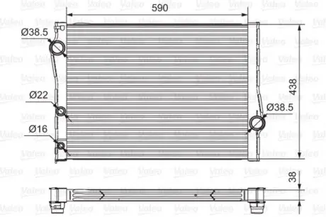 701549 Радіатор охолодження BMW X5 (E70)/X6 (E71/E72) 3.0d/3.5i/4.0d 07- VALEO підбір по vin на Brocar