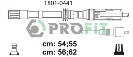 18010441 Комплект кабелей высоковольтных PROFIT підбір по vin на Brocar