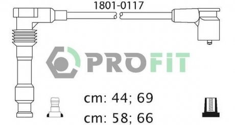 18010117 Комплект кабелей высоковольтных PROFIT підбір по vin на Brocar