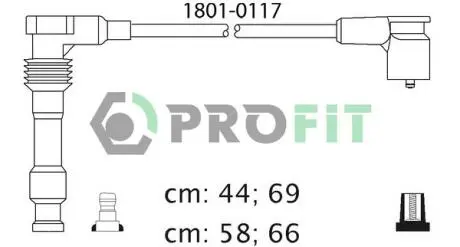 18010117 Комплект кабелей высоковольтных PROFIT підбір по vin на Brocar