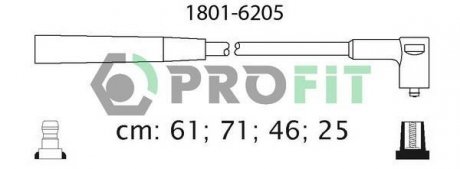 18016205 Комплект кабелів високовольтних PROFIT підбір по vin на Brocar