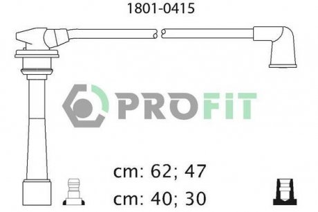 18010415 Комплект кабелів високовольтних PROFIT підбір по vin на Brocar