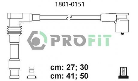 18010151 1801-0151 Провода зажигания Opel Astra F/G/Combo/Vectra B (к-кт) PROFIT подбор по vin на Brocar