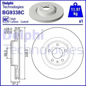 BG9338C Гальмівний диск DELPHI підбір по vin на Brocar