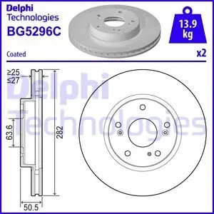 BG5296C Гальмівний диск DELPHI підбір по vin на Brocar
