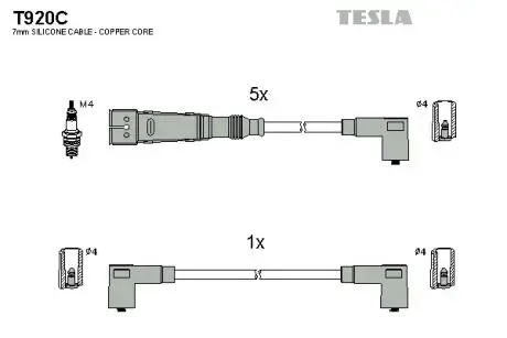 T920C Комплект кабелів запалювання TESLA підбір по vin на Brocar