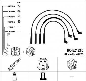 RCEZ1215 Комплект проводов зажигания NGK підбір по vin на Brocar