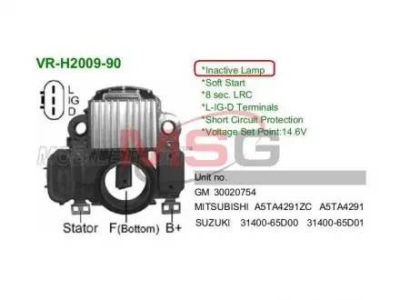 VRH200990 Регулятор напряжения генератора MOBILETRON підбір по vin на Brocar