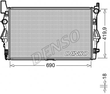 DRM17114 Радиатор основной DENSO підбір по vin на Brocar