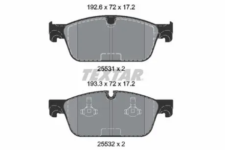 2553103 Комплект тормозных колодок, дисковый тормоз 2553103 TEXTAR TEXTAR подбор по vin на Brocar
