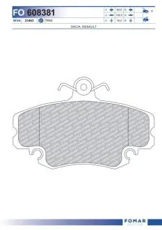 FO608381 Колодки тормозные дисковые FOMAR подбор по vin на Brocar