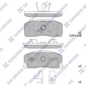 SP2154 Колодки тормозные дисковые Hi-Q (SANGSIN) подбор по vin на Brocar