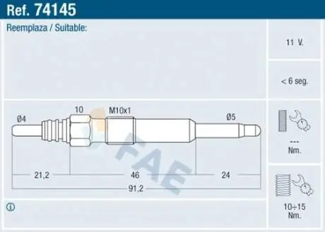 74145 Автозапчасть FAE подбор по vin на Brocar