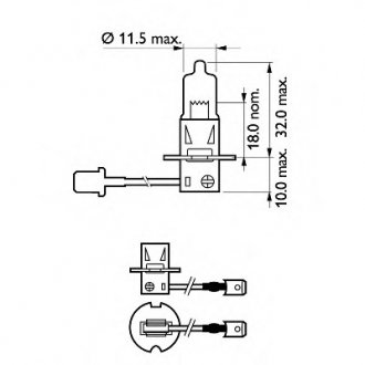 12455RAC1 Автолампа галогенова 100W PHILIPS підбір по vin на Brocar