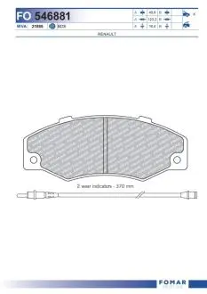 FO546881 Колодки тормозные дисковые FOMAR подбор по vin на Brocar