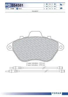 FO554581 Колодки гальмівні дискові FOMAR підбір по vin на Brocar