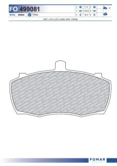 FO499081 Колодки тормозные дисковые FOMAR підбір по vin на Brocar