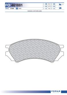 FO461881 Колодки тормозные дисковые FOMAR підбір по vin на Brocar