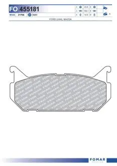 FO455181 Колодки гальмівні дискові FOMAR підбір по vin на Brocar