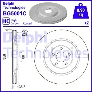 BG5001C Диск гальмівнийTYL DELPHI підбір по vin на Brocar