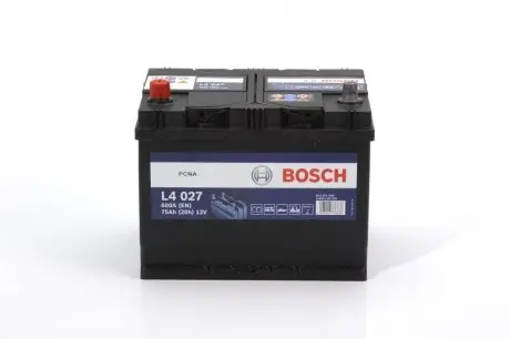 0092L40270 Автомобільний акумулятор Bosch L4 0092L40270 75Ah 600A L+ BOSCH підбір по vin на Brocar