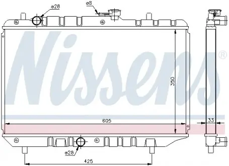 64154 Радіатор, охолодження двигуна NISSENS підбір по vin на Brocar