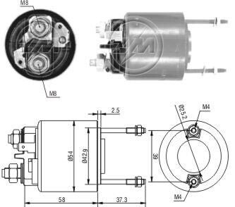 ZM592 Реле втягуюче стартера ZM підбір по vin на Brocar