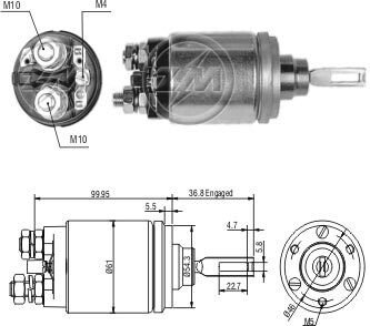 ZM742 Реле втягуюче стартера ZM підбір по vin на Brocar