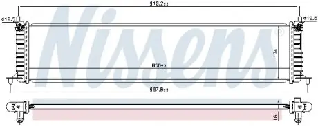 606454 Радиатор охлаждения двигателя NISSENS подбор по vin на Brocar