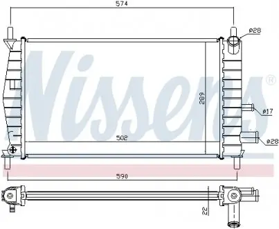 62085A Радиатор охлаждения NISSENS подбор по vin на Brocar