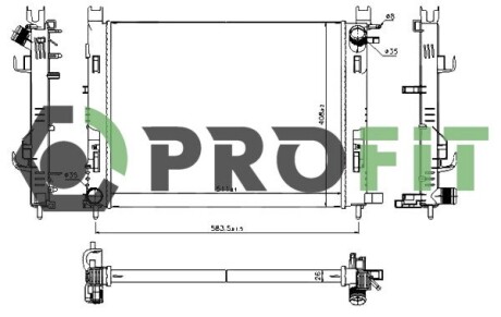 17400180 Радиатор охлаждения PROFIT підбір по vin на Brocar