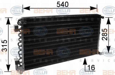 8FC351036041 Конденсер кондиціонера HELLA підбір по vin на Brocar