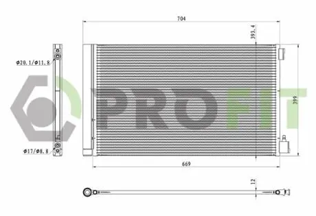 17700381 Конденсер кондиціонера PROFIT підбір по vin на Brocar
